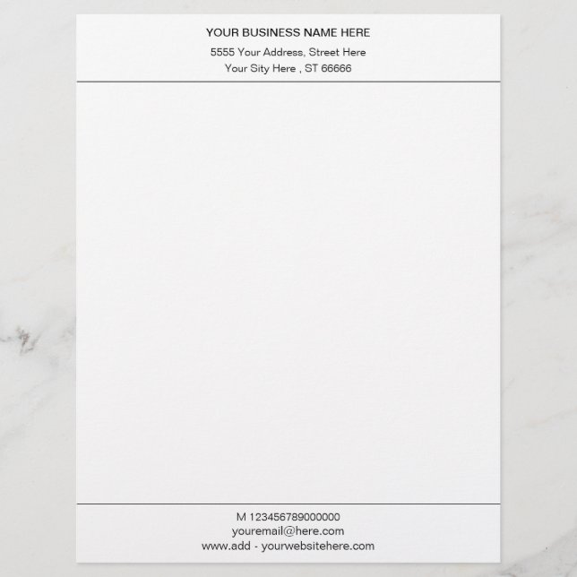 Personalized Your Business Letterhead with Logo (Front)