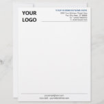 Personalized Your Business Logo Company Letterhead<br><div class="desc">Custom Colours and Font - Your Business Name Address Info Letterhead with Logo - Add Your Logo - Image / Name - Company / Address - Contact Information - Resize and move or remove and add elements / image with Customization tool. Choose colours / font / size ! Good Luck...</div>