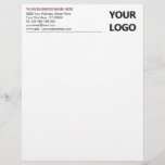 Personalized Your Business Logo Office Letterhead<br><div class="desc">Custom Colours and Font - Simple Personalized Your Business Office Letterhead with Your Logo - Add Your Logo - Image or QR Code / Business Name - Company / Address - Contact Information - Resize and move or remove and add elements / image and text with customization tool. Choose your...</div>