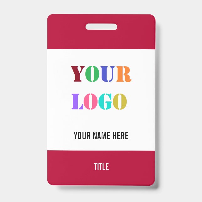 Personalized Your Business Name Badge Template (Front)