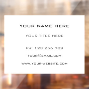 Personalized Your Business Window Cling Template