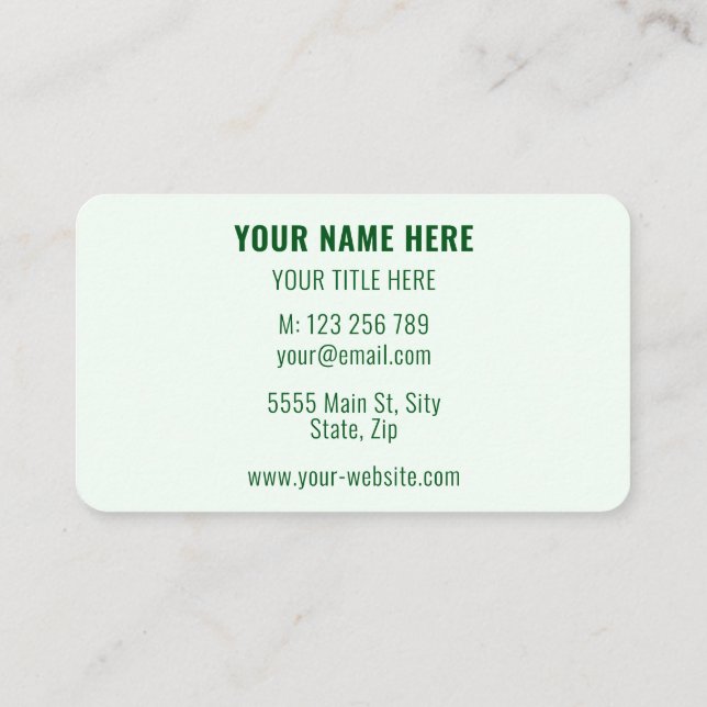 Personalized Your Colours Business Cards Example (Back)