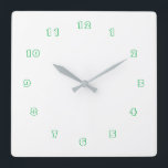 Personalized Your Colours Numbers Font Text Elegan Square Wall Clock<br><div class="desc">Customizable Beautiful Colours Clock - Choose / add your favourite background and number colours !  
Choose Your Unique Number Fonts !
Add your text / name / date / logo / image ...  or else :)
Enjoy - Be Happy - Be Healthy !</div>