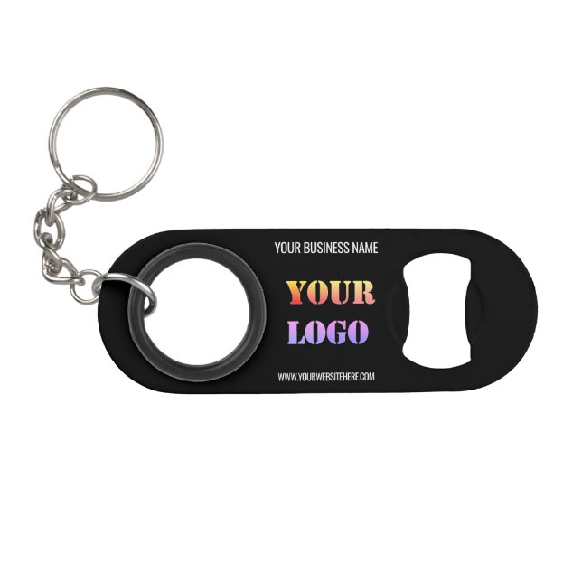 Personalized Your Company Logo Text Custom Colour Keychain Bottle Opener (Front (Horizontal))