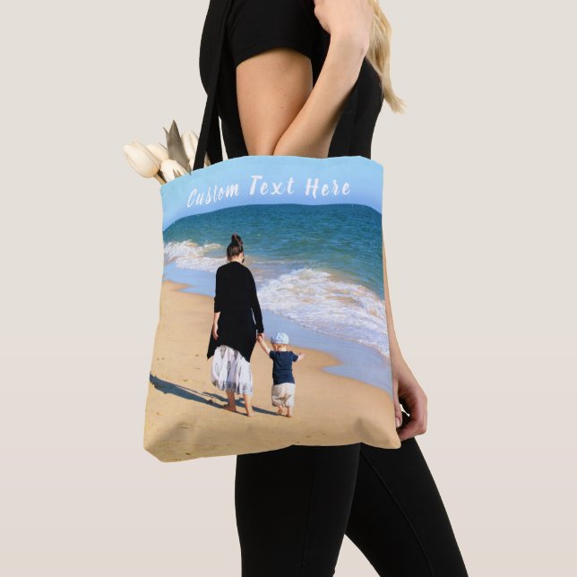 Personalized Your Custom Photo and Text Tote Bag (Close Up)