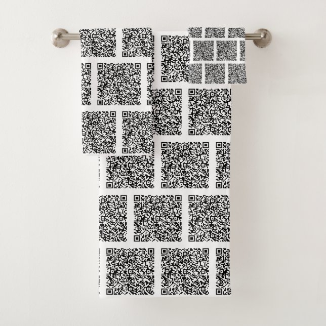 Personalized Your Custom QR Code Bath Towel Set (Insitu)
