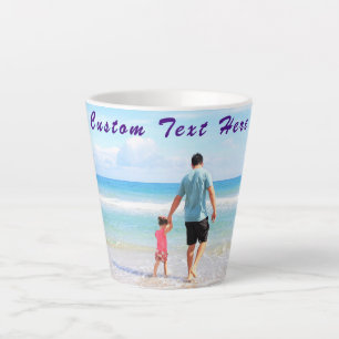 Personalized Your Dad Photo Latte Mug Custom Text