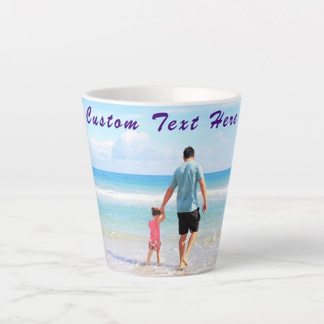 Personalized Your Dad Photo Latte Mug Custom Text (Front)
