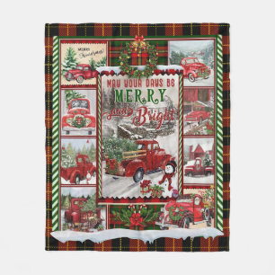 Personalized Your Day Merry And Bright, Christmas Fleece Blanket