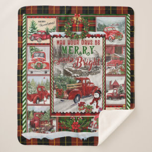 Personalized Your Day Merry And Bright, Christmas Sherpa Blanket
