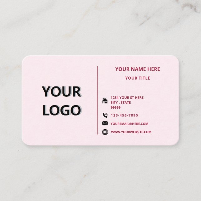 Personalized Your Design Business Card Example (Front)