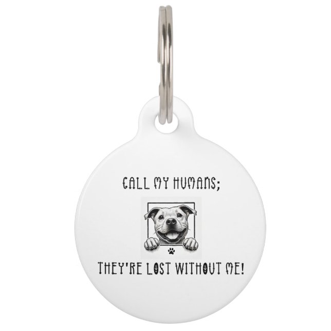 Personalized Your Dog's Photo Fun Round Pet Tag (Front)
