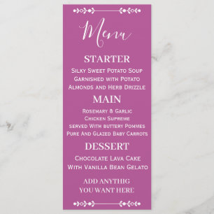 PERSONALIZED YOUR FAMILY CHRISTMAS DINNER PARTY MENU