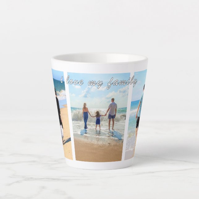 Personalized Your Family Photo Collage Latte Mug (Front)