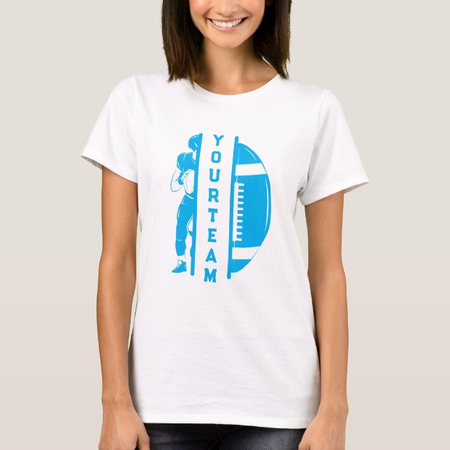 Personalized Your Football Team Name & Your Name  T-Shirt (Front)