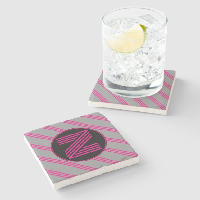Personalized YOUR INITIAL Stone Coaster (Side)