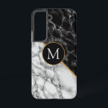 Personalized Your Letter Black and White Marble Samsung Galaxy Case<br><div class="desc">Personalized Samsung Galaxy Cases ot iPhone Cases with Black and White Marble Stone Design - Add Your Letter / or Year - Age / Number / Logo / More ! MIGNED Design</div>