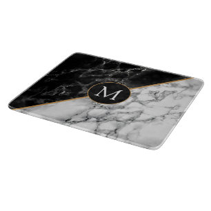 Personalized Your Letter Faux Marble Cutting Board