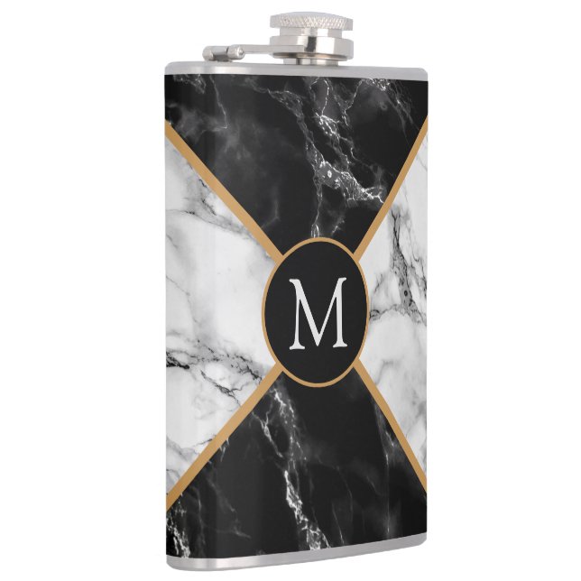 Personalized Your letter Flask with Marble Design (Right)