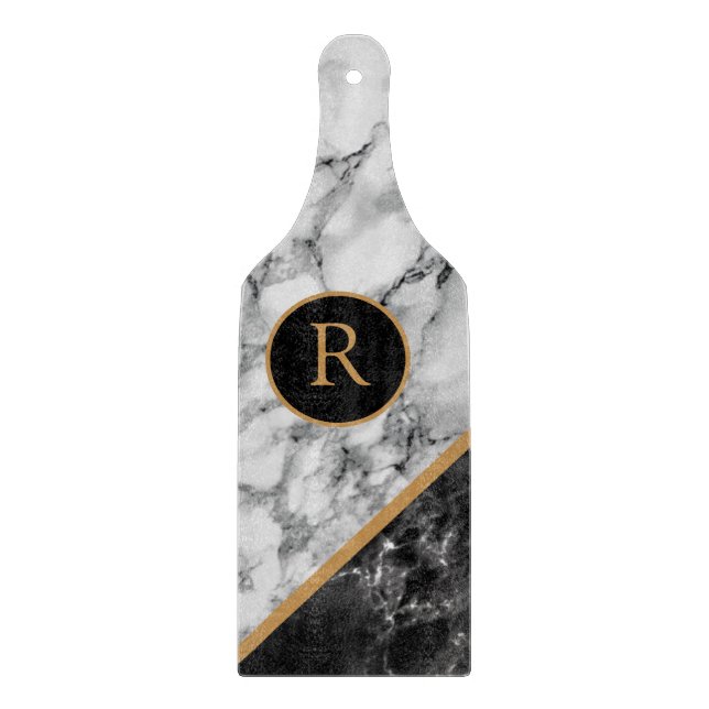 Personalized Your Letter Marble Cutting Board (Front)