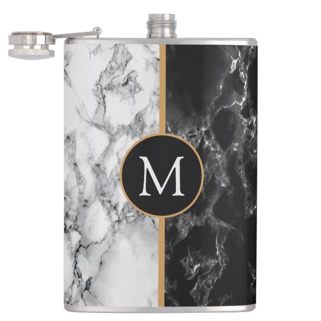 Personalized Your Letter Marble Flask (Opened)