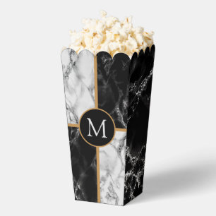 Personalized Your Letter Popcorn Box Marble Design