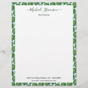 Personalized Your Letterhead with Leaves Frame