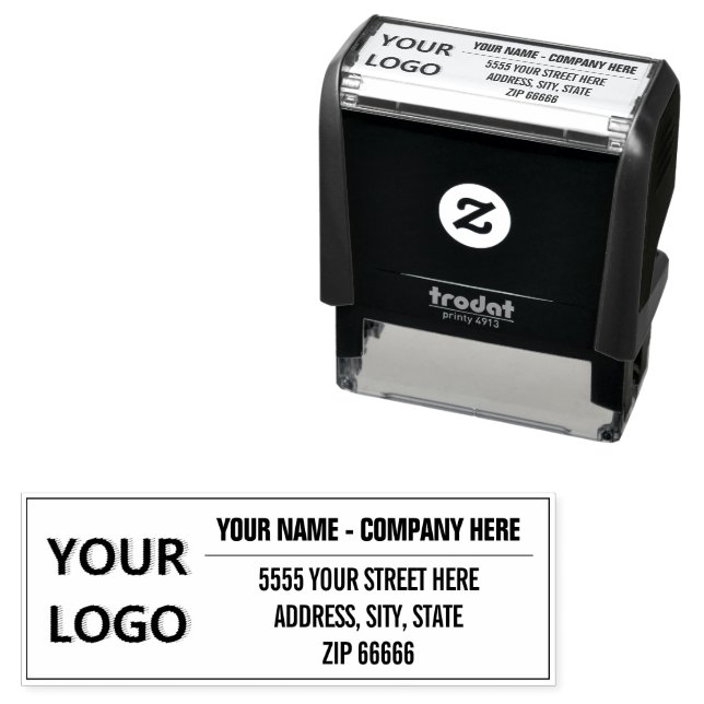 Personalized Your Logo Address Stamp Template (In Situ)