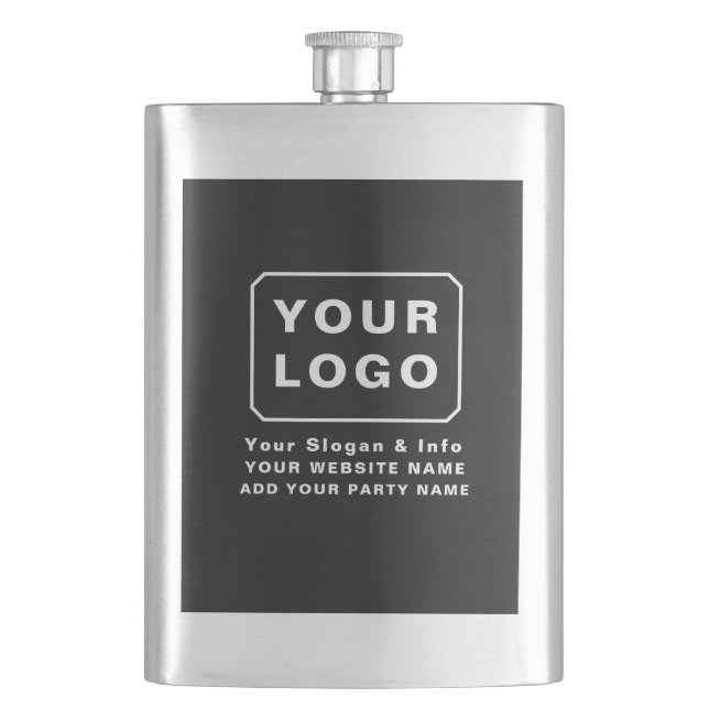 PERSONALIZED  YOUR LOGO NAME CUSTOM TEXT BEER  HIP FLASK (Front)