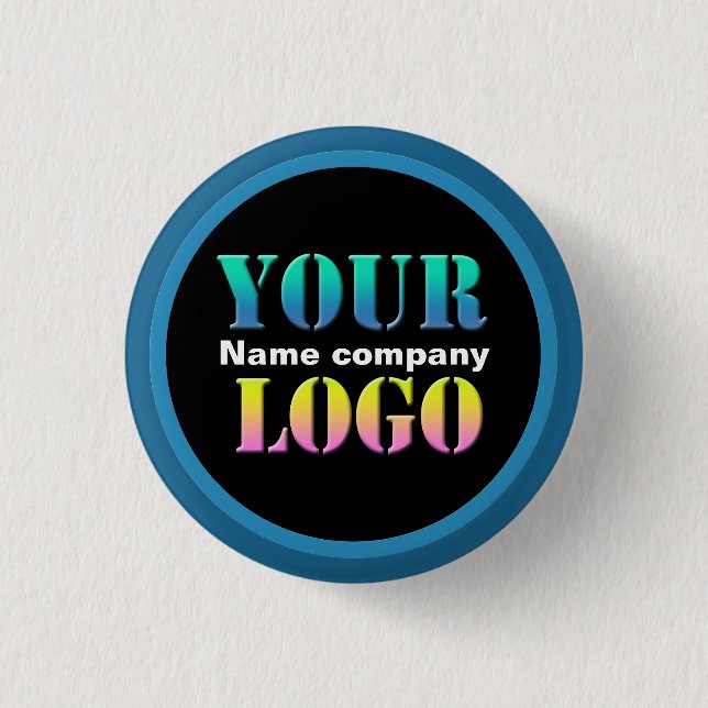 Personalized your logo text space name company edi 1 inch round button (Front)