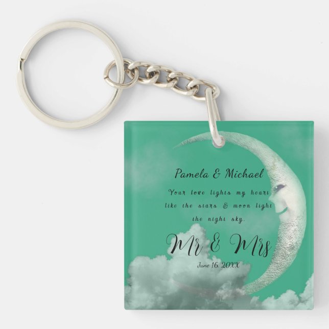 Personalized Your Love Lights MY Heart Keychain (Front)