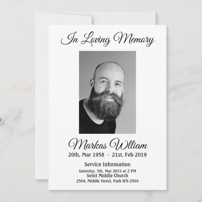 Personalized Your Memorial Invitation (Front)