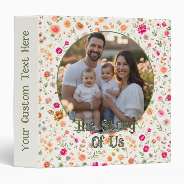 Personalized Your Memory Floral Scrapbook Binder (Front/Spine)