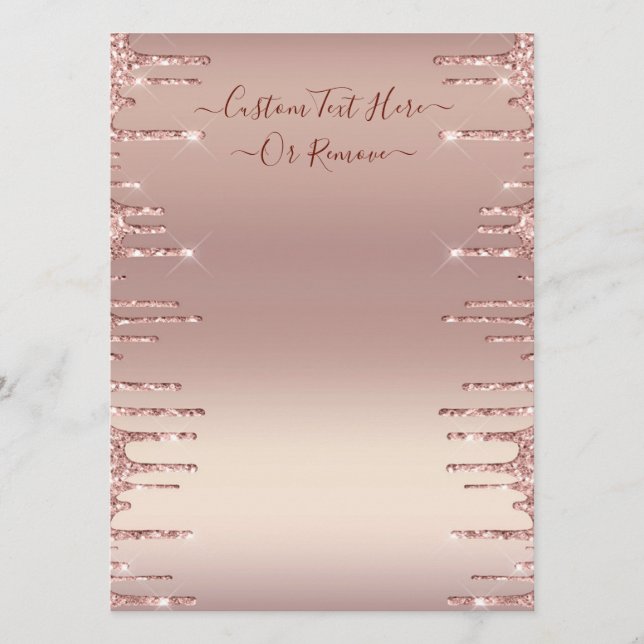 Personalized Your Menu Rose Gold Blush Glitter (Front)