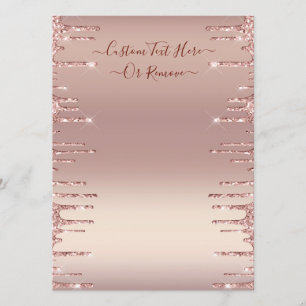 Personalized Your Menu Rose Gold Blush Glitter