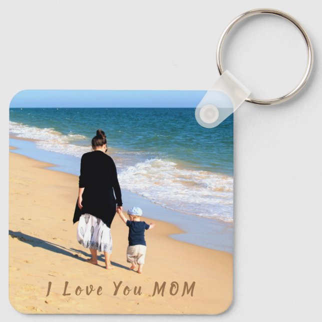 Personalized Your Mom Photo Keychain Gift and Text (Back)