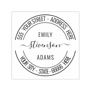 Personalized Your Name Address Modern Font Stamp