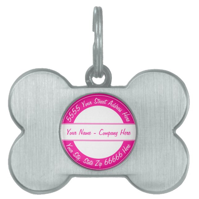 Personalized Your Name Address Pet ID Tag Template (Front)