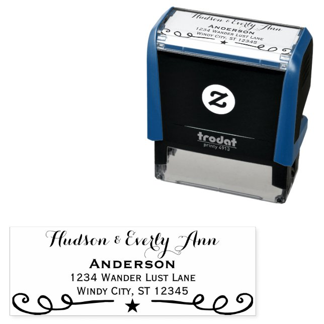 Personalized Your Name and Address Antlers Self-inking Stamp (In Situ)