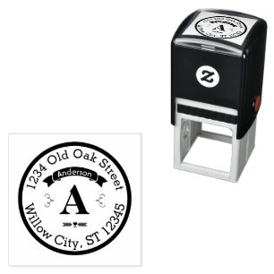 Personalized Your Name and Address Monogram Self-inking Stamp