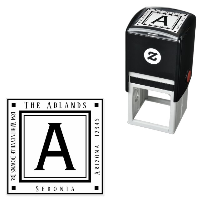 Personalized Your Name and Address Square Self-inking Stamp (In Situ)