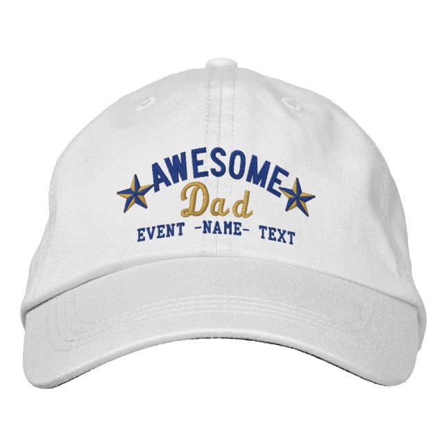 Personalized Your Name Awesome Dad Embroidery Embroidered Hat (Front)