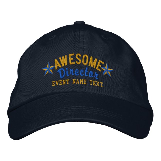 Personalized Your Name Awesome Director Embroidery Embroidered Hat (Front)