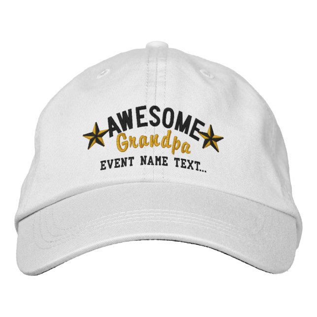 Personalized Your Name Awesome Grandpa Embroidery Embroidered Hat (Front)