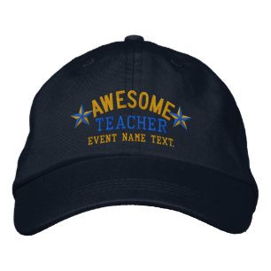 Personalized Your Name Awesome Teacher Embroidery Embroidered Hat