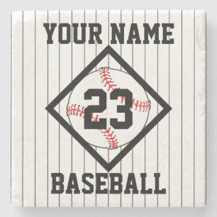 Personalized YOUR NAME Baseball Stone Coaster