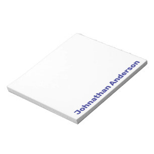 Personalized Your Name Blue and White Notepad