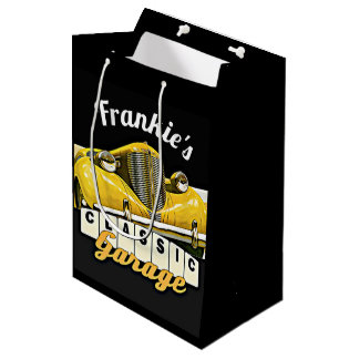 Personalized | Your Name | Classic Car Garage Medium Gift Bag