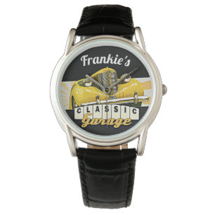 Personalized   Your Name   Classic Car Garage Watch