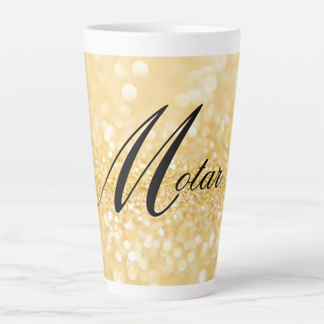 Personalized Your Name Golden style Latte Mug (Front)